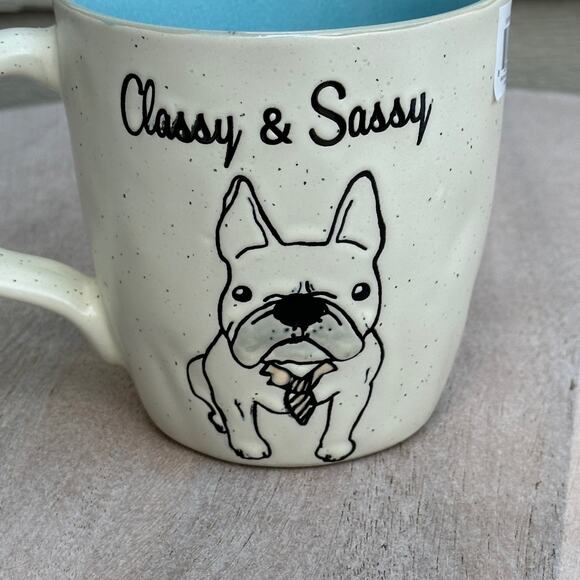 Large Coffee Mug Classy & Sassy French Kisses Series. Frenchie With Necktie New - Picture 11 of 11